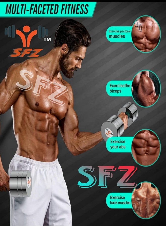 SFZ مجموعة دمبل فولاذي مطلي بالكروم من SFZ، وزن 2 كجم / زوج من الدمبل الاحترافية للتمارين الرياضية مع مقابض مبطنة ناعمة / دمبل للتمارين المنزلية (عبوة من قطعتين) / أوزان 4 كجم - Image 4