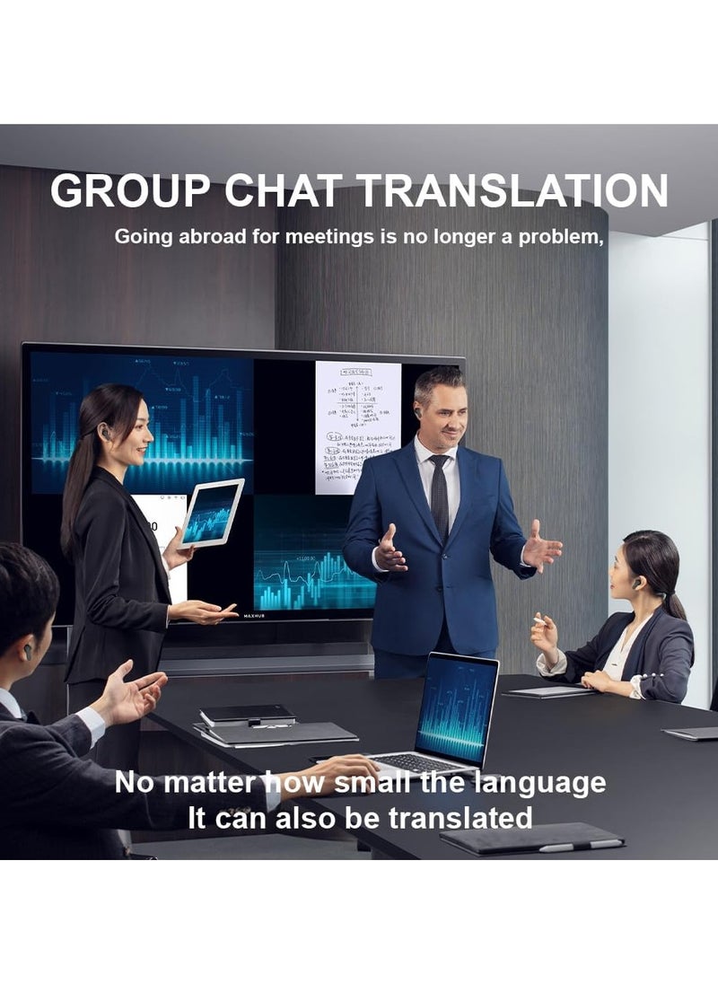 فلاي هسو - سماعات أذن لاسلكية حقيقية مع خاصية إلغاء الضوضاء مع ترجمة عبر الإنترنت لـ 144 لغة عبر التطبيق، سماعات رأس بلوتوث مع حافظة ذكية وبيئة محيطة - Image 1