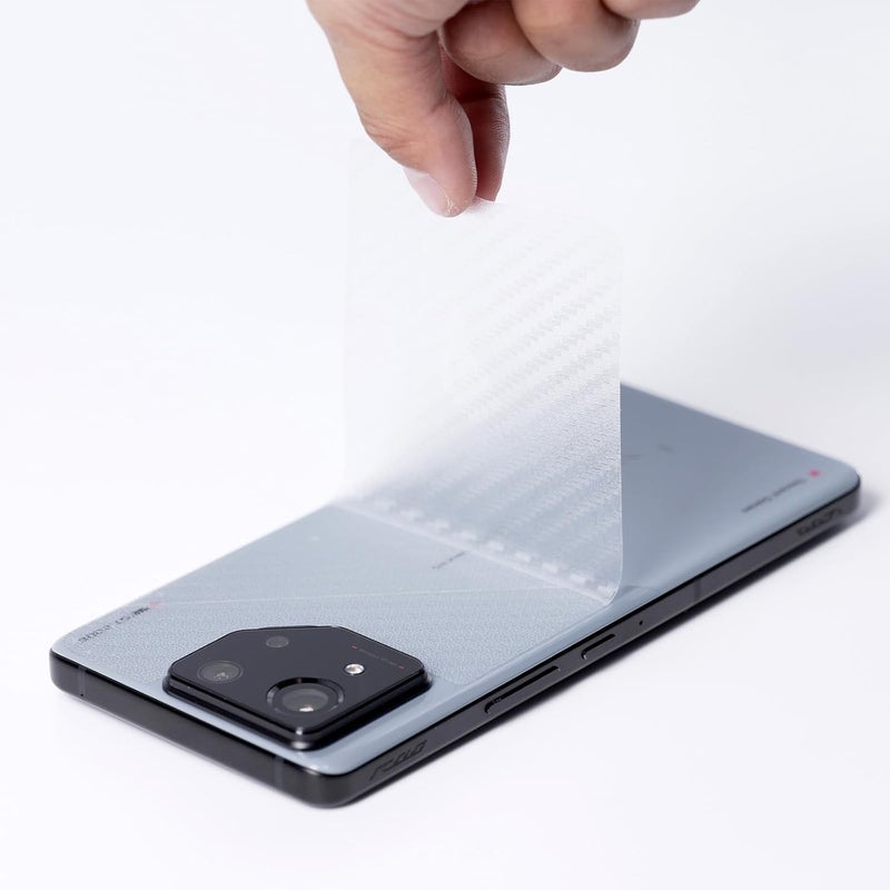 Ibywind For Asus ROG Phone 8 5G Screen Protector 6.78",2 Pack 9H Hardness Tempered Glass,With 1Pc Camera Lens Protector,1Pc Back Carbon Fiber Film,Easy to install - Image 4