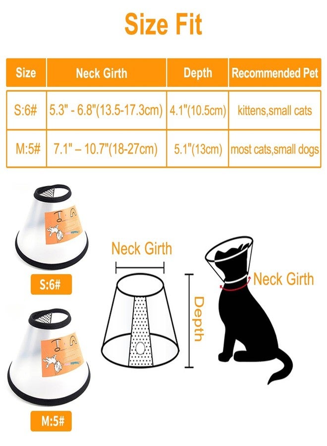 VOVIGGOL 2 Pack Cat Cones to Stop Licking, Pet E Collar Pet Cone for Kitten Cones After Surgery, Cat Elizabethan Collar Kitty Head Cone Recovery Cone for Small Cats Kitten Rabbits (Size S, 6#) - Image 2