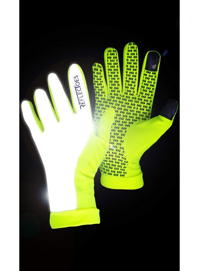 ReflecToes Reflective Running Gloves Touchscreen Lightweight Hi Vis Winter Running Gear For Cold Weather Jogging At Night (M) - Image 5