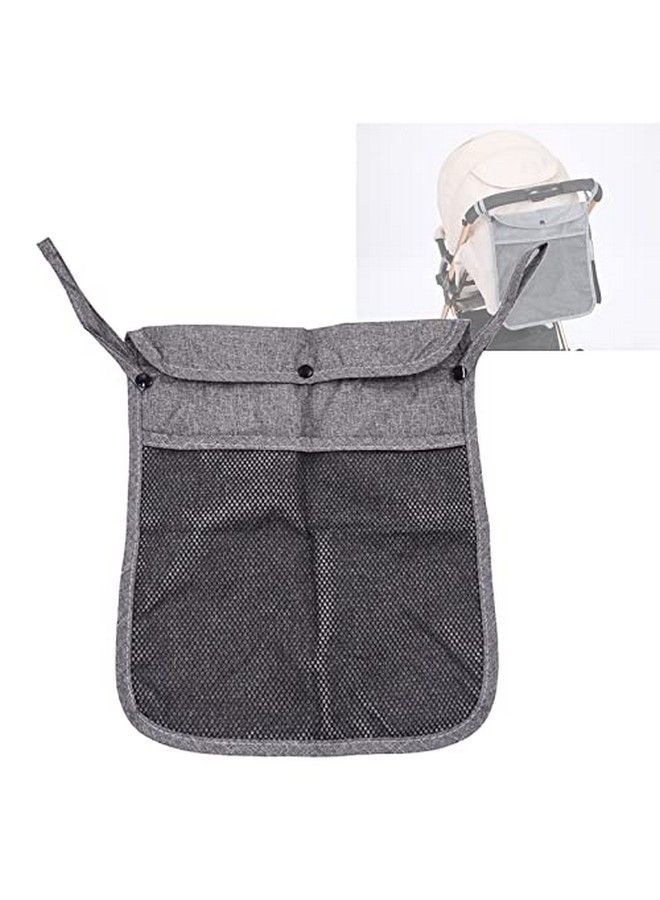Dogxiong Portable Stroller Hanging Bag With Two Storage Pockets Stroller Bag Organizer For Nappy Baby Cloth/Bottle/Toy Stroller Hanging Storage Net Bag Grey - Image 1