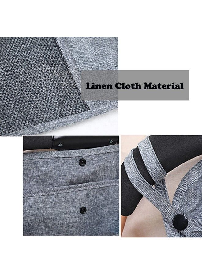 Dogxiong Portable Stroller Hanging Bag With Two Storage Pockets Stroller Bag Organizer For Nappy Baby Cloth/Bottle/Toy Stroller Hanging Storage Net Bag Grey - Image 5