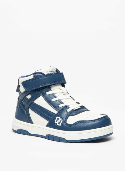 Mister Duchini Boys' Panelled Sneakers with Hook and Loop Closure