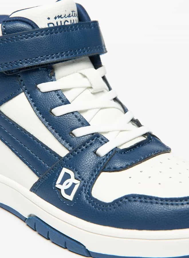 Mister Duchini Boys' Panelled Sneakers with Hook and Loop Closure