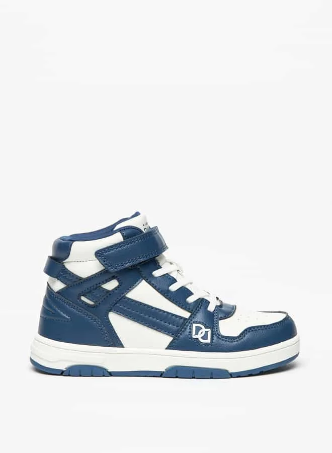 Mister Duchini Boys' Panelled Sneakers with Hook and Loop Closure