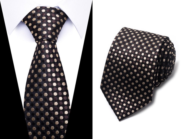 Passabin Tie For Men Necktie Woven Jacquard Neck Ties Set 6 PCS (Brown) - Image 2