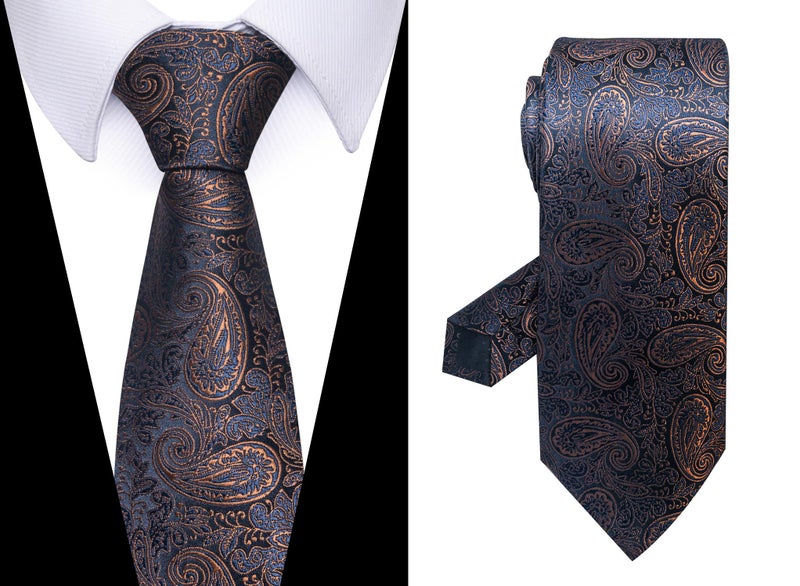 Passabin Tie For Men Necktie Woven Jacquard Neck Ties Set 6 PCS (Brown) - Image 5