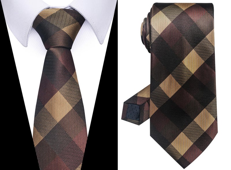 Passabin Tie For Men Necktie Woven Jacquard Neck Ties Set 6 PCS (Brown) - Image 3