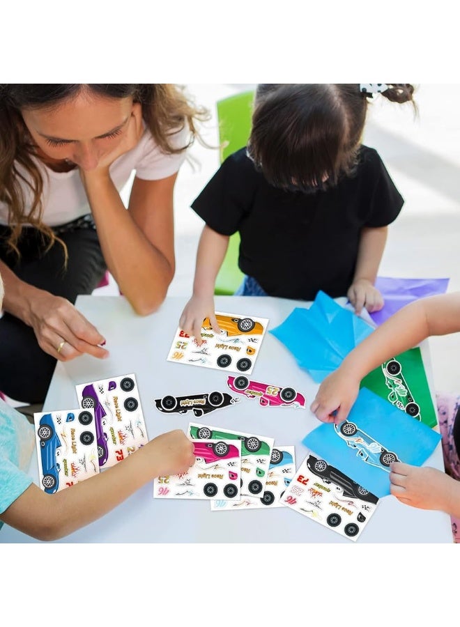 Geyee 36 Sheets Car Stickers for Your Kids Make Your Own Stickers Car Themed Birthday Party Decor Car Racing Gifts Party Favor Supply Reward Educational Toy Art Craft(Race Car) - Image 2