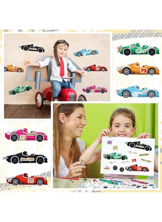 Geyee 36 Sheets Car Stickers for Your Kids Make Your Own Stickers Car Themed Birthday Party Decor Car Racing Gifts Party Favor Supply Reward Educational Toy Art Craft(Race Car) - Image 4