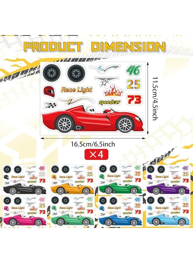 Geyee 36 Sheets Car Stickers for Your Kids Make Your Own Stickers Car Themed Birthday Party Decor Car Racing Gifts Party Favor Supply Reward Educational Toy Art Craft(Race Car) - Image 5
