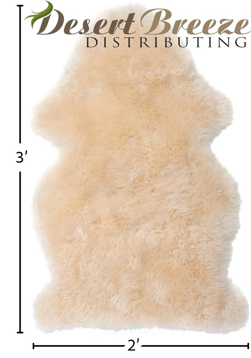 Desert Breeze Distributing Real New Zealand Lambskin Baby Rug | LRG 2x3 feet | Soft & Gentle Unshorn Baby Sheepskin Rug for Crib, Nursery & Travel | Natural Length Lambswool, Silky Soft, Ethically Sourced, Oeko-Tex Certified - Image 3