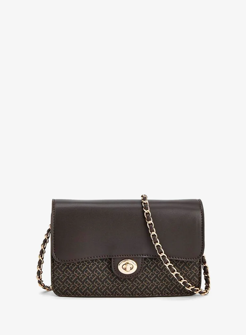 Monogram Crossbody Bag With Twist Lock Closure