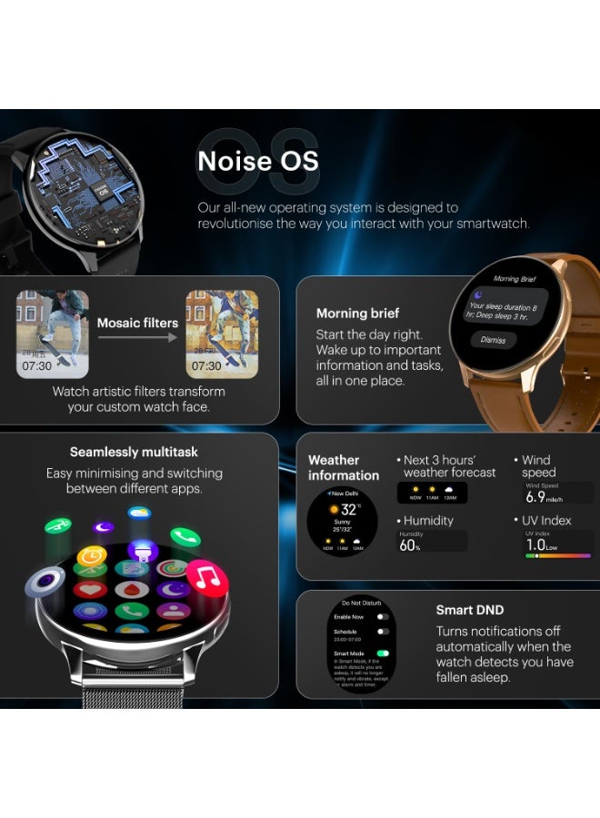 Noise Vortex Plus 1.46 AMOLED Display, AoD, BT Calling, Sleek Metal Finish, 7 Days Battery Life, All New OS with 100+ Watch Faces & Health Suite (Black) - Image 4