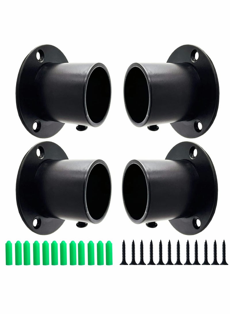 Heavy Duty Closet Pole Sockets, 4 Pack Stainless Steel Closet Rod End Supports - Image 1