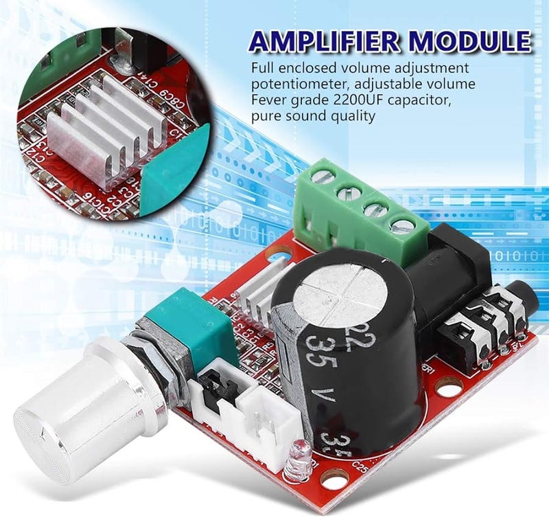 PAM8610 Mini Amplifier Board DC 8V 12V Stereo Audio Volume Potentiometer - Image 4