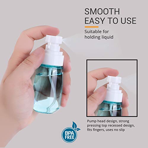RELANOR Pack 2 Small Spray Bottle Travel Size 2oz/60ml - Fine Mist Mini Empty Spray Bottles - Leak Proof - for Toners, Face & Hair Mist - Image 4