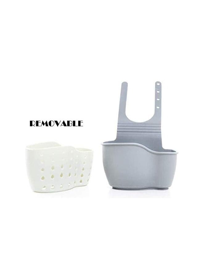 MIRFA - Kitchen Sink Shelf Organizer - Sink Caddy Soap And Sponge Holder Drying Rack (Cream) - Image 1