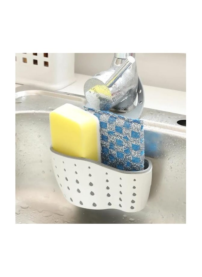 MIRFA - Kitchen Sink Shelf Organizer - Sink Caddy Soap And Sponge Holder Drying Rack (Cream) - Image 1