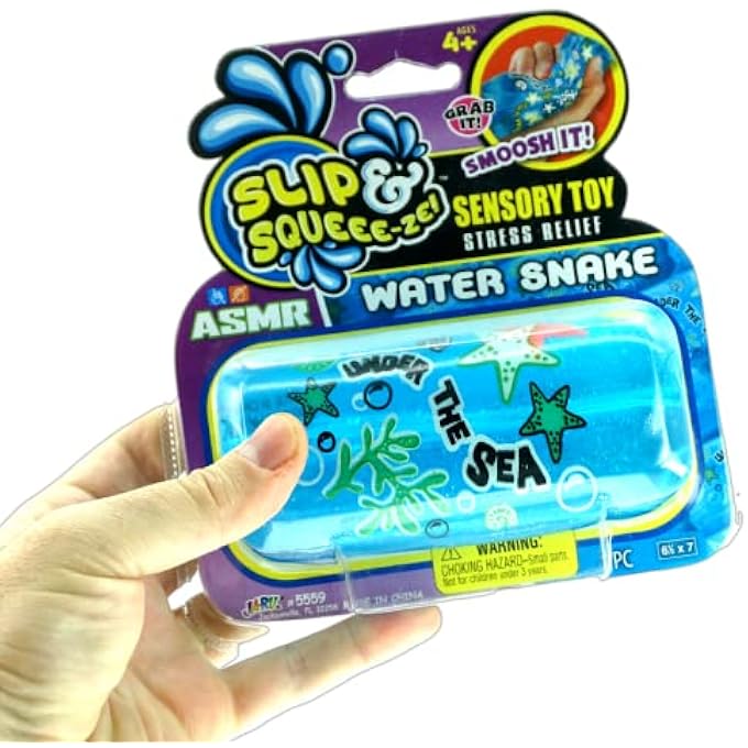 Ja-Ru Magic Glitter Water Snake Fidget Toy 5" (3 Packs Assorted) - Anxiety Stress Toys Slippery Tricky Wiggler Slippery Worm Tube Squishy Sensory Fidget Toy Water Snake Toy Party Favor Ball. 5559-3s - Image 2