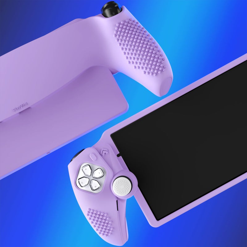 PlayVital Design for PS Portal Silicone Protective Case with Thumb Grips â€“ Enhanced Grip Comfort | Anti-Slip 3D Studded Design | Full Protection Mauve Purple - Image 2