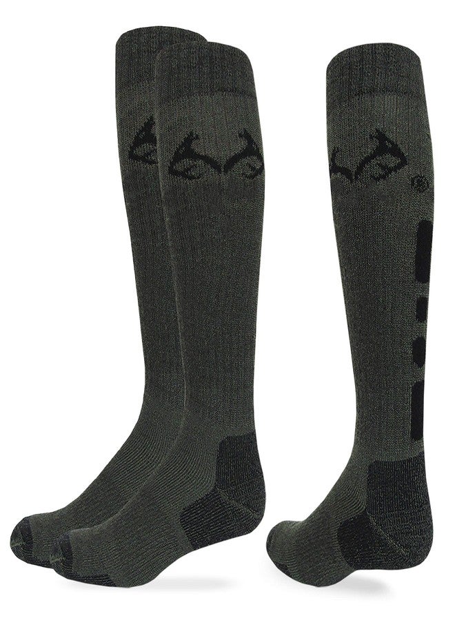 Realtree Outfitters Men's Ultra-Dri Elimishield All Season Tall Boot Socks 1 Pair, Olive, Large - Image 1