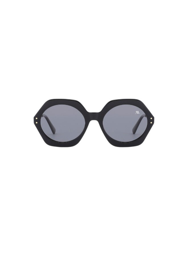Kemet Eyewear Round Full Rim Women Divina Black Gray Lens  - Image 1