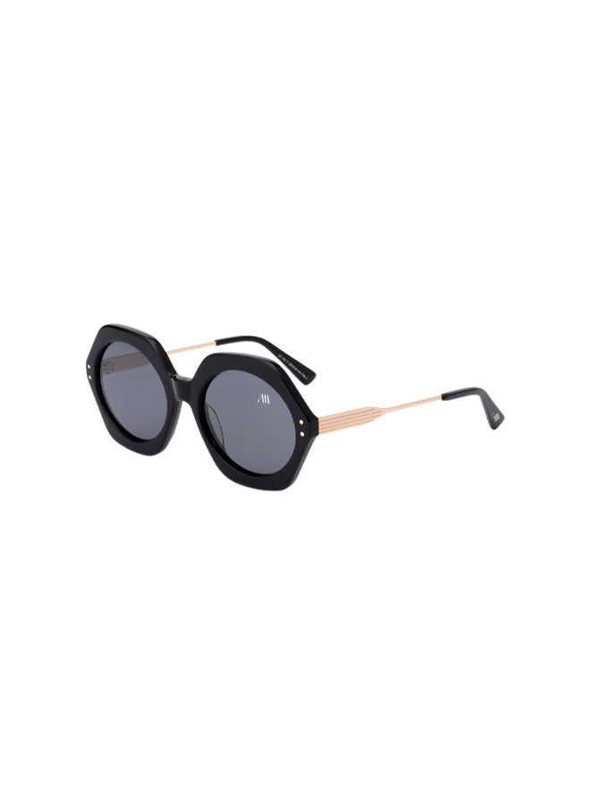 Kemet Eyewear Round Full Rim Women Divina Black Gray Lens  - Image 2