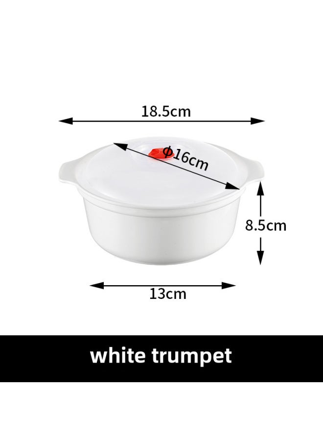 Microwave Heating Special Utensils Hot Rice Lunch Box Steamed Bread Box Steamer Bowl Household Plastic Steamed Bread Bowl With Lid-Specifications:Small Bowl [900ml]]  - Image 1