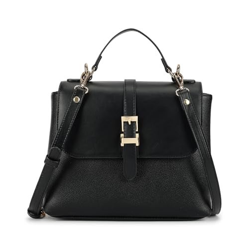 Fastrack Mini Vibe Satchel for Women| Small Faux Leather Satchel with Buckle & Button Lock | Crossbody or Top Handle Options | 3.95L Stylish Handbag for Everyday Adventures | Small Satchel Bag for Girls and Women - Image 1