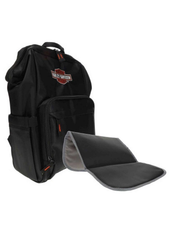 HARLEY DAVIDSON Harley-Davidson Embroidered Bar & Shield Diaper Canvas Backpack - Black - Image 3