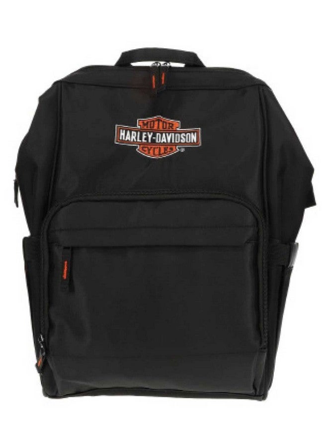 HARLEY DAVIDSON Harley-Davidson Embroidered Bar & Shield Diaper Canvas Backpack - Black - Image 1