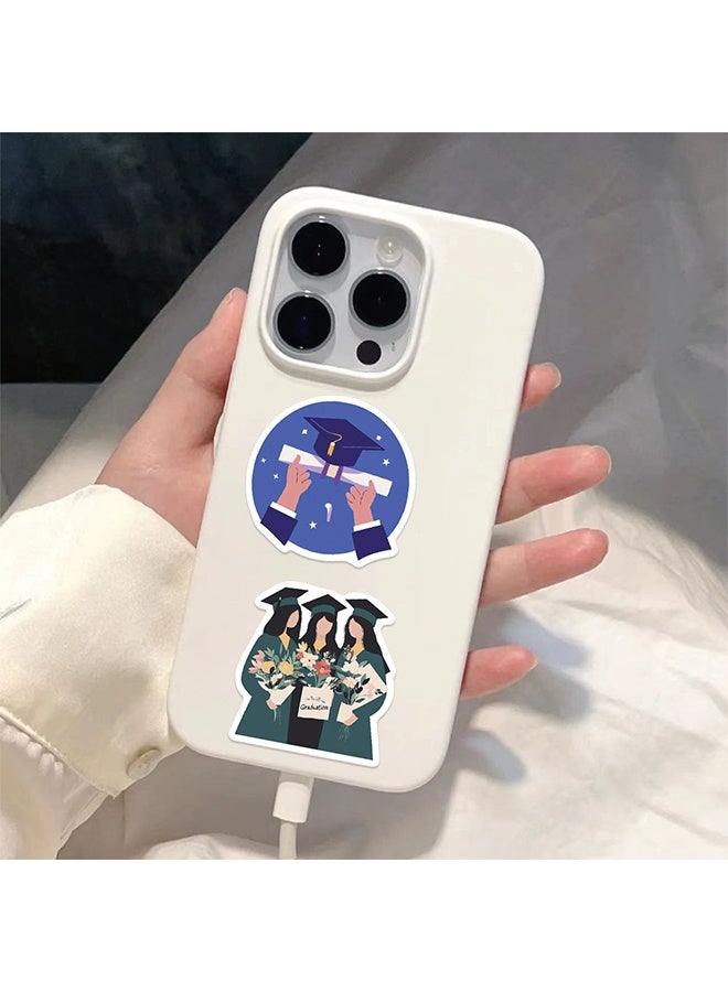 KANGLI 50 Piece Graduation Themed Stickers, Graduation Party Decorative Stickers, Waterproof Graduation Stickers for Various Graduation Ceremonies for Elementary Schools, Middle Schools, Universities, etc - Image 3