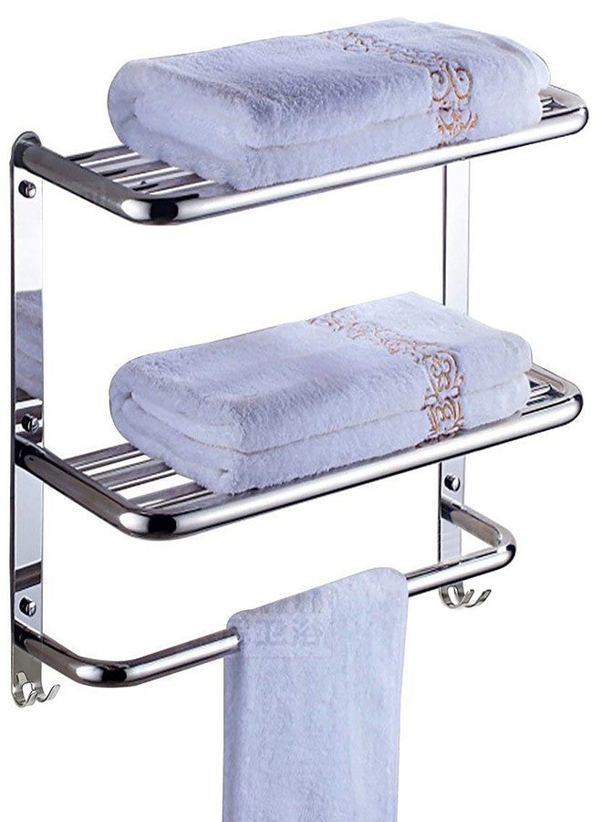 EX ELECTRONIX EXPRESS 2-Tier Towel Rack Floating Shelf with Towel Bar, Wall Mount, Mounting Hardware Included (Silver Color) by EX ELECTRONIX EXPRESS (78BW2TOWEL) - Image 1