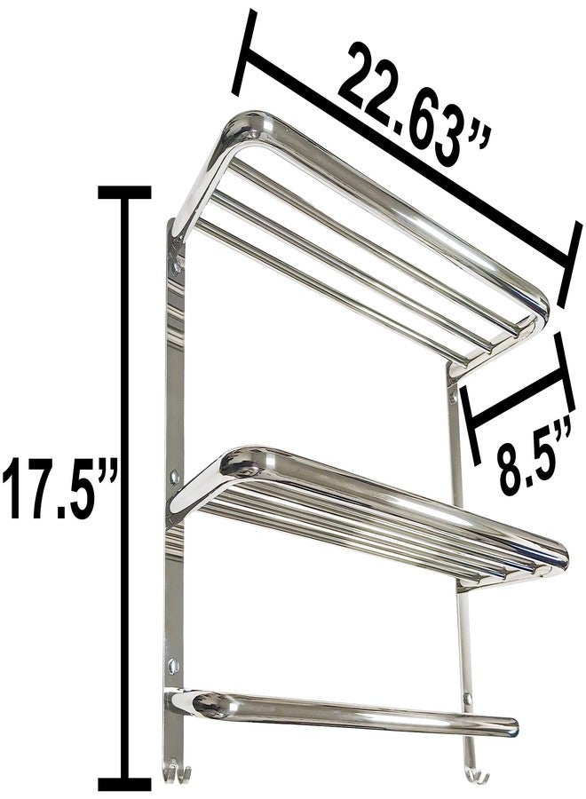 EX ELECTRONIX EXPRESS 2-Tier Towel Rack Floating Shelf with Towel Bar, Wall Mount, Mounting Hardware Included (Silver Color) by EX ELECTRONIX EXPRESS (78BW2TOWEL) - Image 2