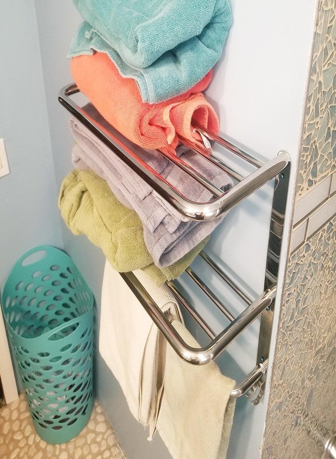 EX ELECTRONIX EXPRESS 2-Tier Towel Rack Floating Shelf with Towel Bar, Wall Mount, Mounting Hardware Included (Silver Color) by EX ELECTRONIX EXPRESS (78BW2TOWEL) - Image 5