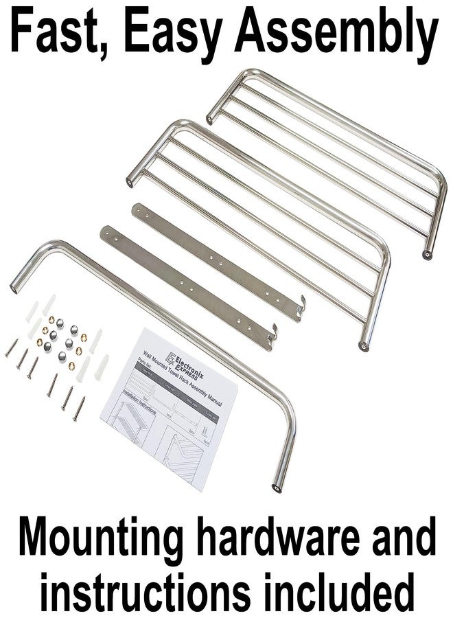 EX ELECTRONIX EXPRESS 2-Tier Towel Rack Floating Shelf with Towel Bar, Wall Mount, Mounting Hardware Included (Silver Color) by EX ELECTRONIX EXPRESS (78BW2TOWEL) - Image 3