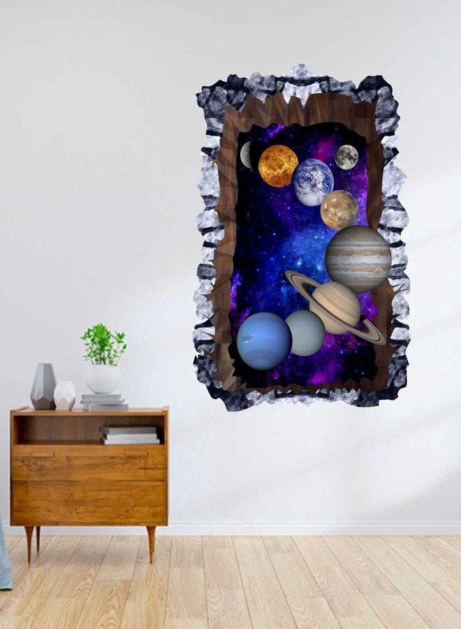 CVANU Beautiful Picture of Solar System in Space Printed PVC Vinyl Floor and Wall Sticker(90cmx60cm) Multicolour - Image 2