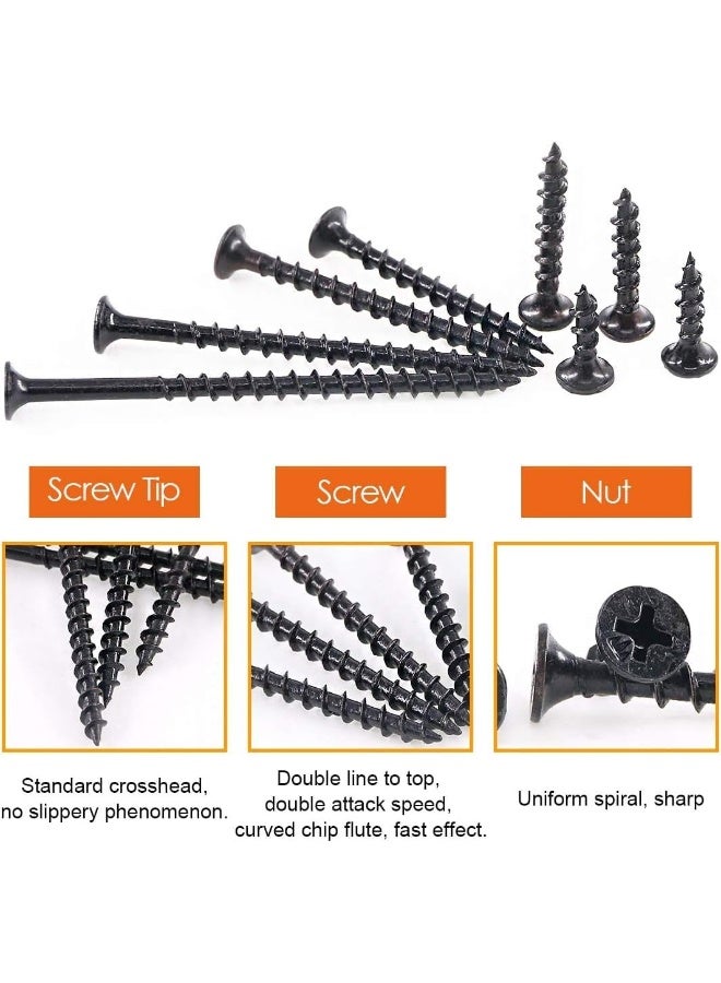 Poaker Coarse Thread Drywall Screw With Phillips Drive Black Oxide Finish Bugle Head Wood Screws 3/4 Inch00Pcs 8Mm - Image 4