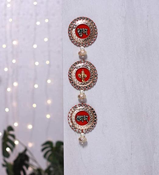 The Decor Affair The Decor Affair Diwali Special Shubh Labh with Ganesha Door Hanging Decoretive Showpiece Door Hanging Diwali Gift Festive Gift Wedding Return Gift Decoration Set 3 Piece 