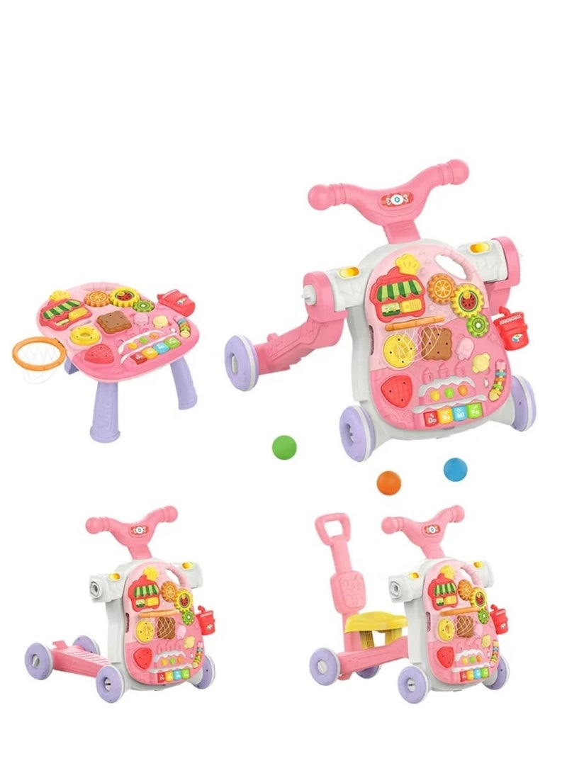 هوانجر لعبة أطفال 4 في 1 متعددة الوظائف – مشاية، دراجة، سكوتر، وطاولة أنشطة تعليمية - Image 1