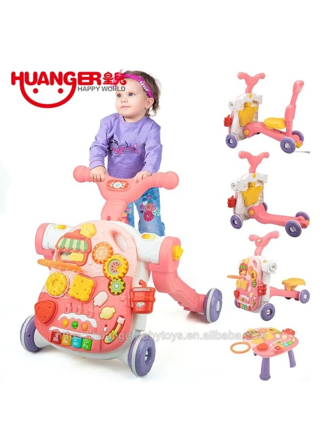 هوانجر لعبة أطفال 4 في 1 متعددة الوظائف – مشاية، دراجة، سكوتر، وطاولة أنشطة تعليمية - Image 2
