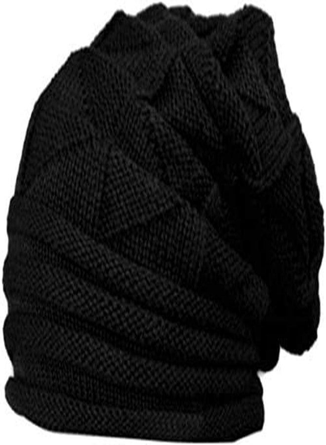 Bindian Beanie Cap for Men Women Skull Slouchy Winter Woolen Knitted Inside Fur Men's Caps(Assorted Pattern) Black - Image 2