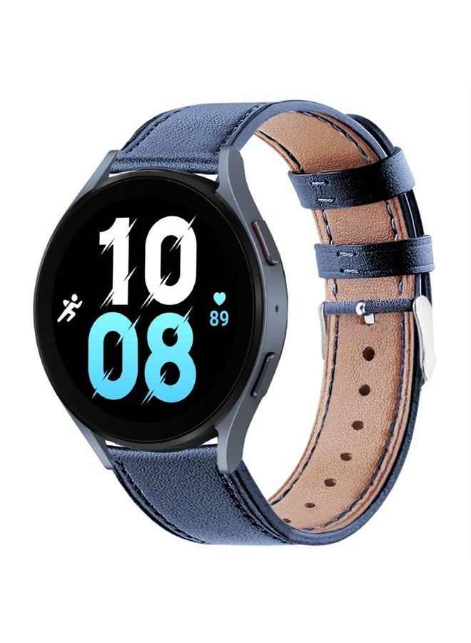DEALELE Bands Compatible with Samsung Galaxy Watch 6/6 classic / 5/5 Pro / 4/4 Classic / 3 41mm / Active 2, 20mm Printed Leather Replacement Strap for Women Men (Blue) - Image 1