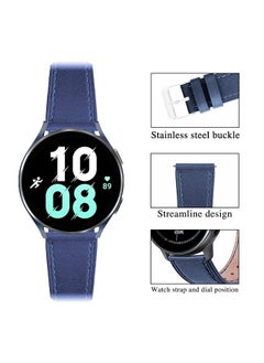 DEALELE Bands Compatible with Samsung Galaxy Watch 6/6 classic / 5/5 Pro / 4/4 Classic / 3 41mm / Active 2, 20mm Printed Leather Replacement Strap for Women Men (Blue)  - Image 3