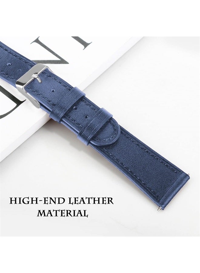 DEALELE Bands Compatible with Samsung Galaxy Watch 6/6 classic / 5/5 Pro / 4/4 Classic / 3 41mm / Active 2, 20mm Printed Leather Replacement Strap for Women Men (Blue) - Image 4