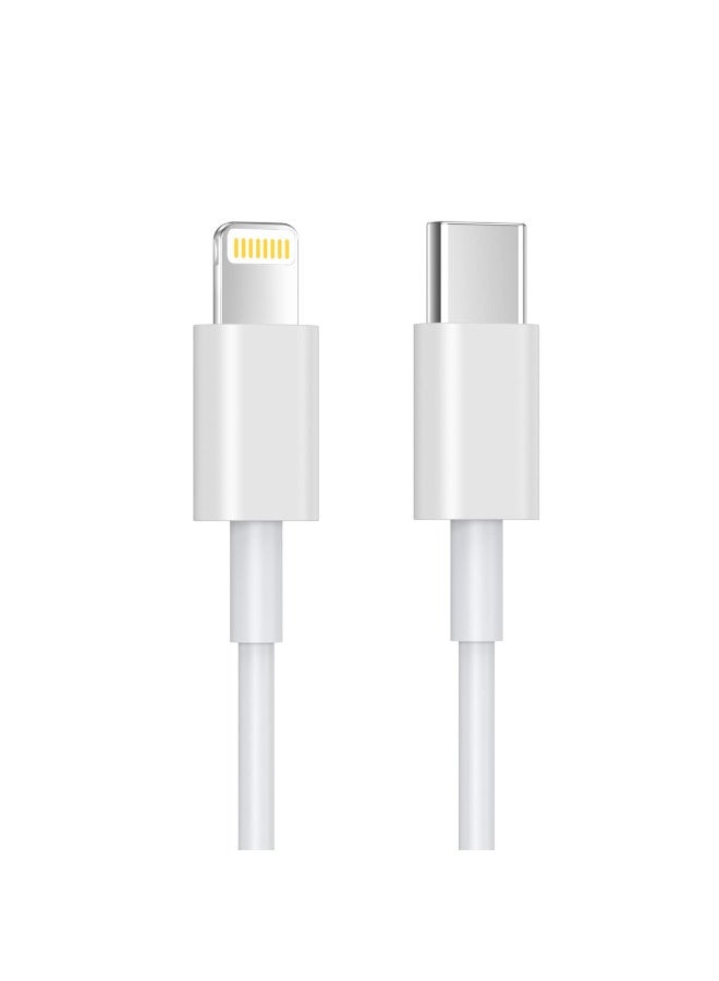 MFi Certified USB-C to Lightning Cable, 1M, Fast Charging Cord for iPhone 15 14 13 12 11 Pro Max Mini XR SE & iPad, 25000+ Bend Lifespan, Durable C89 Connector & TPE Insulation, White Type C to Lightning Charger Cable (3.3ft) - Image 1
