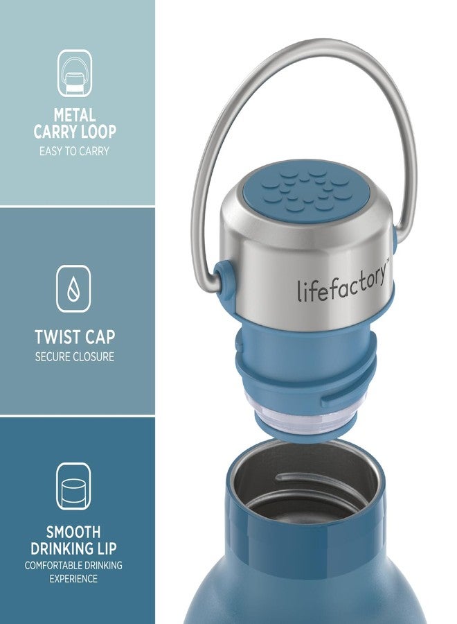 Lifefactory 16-Ounce Stainless Steel Vacuum-Insulated Sport Bottle, Dark Denim - Image 2