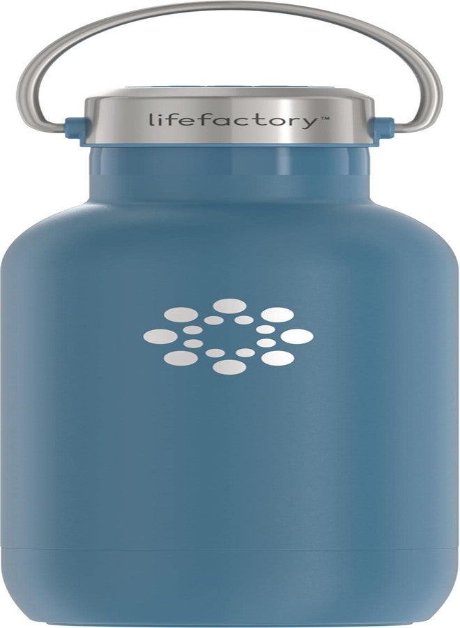 Lifefactory 16-Ounce Stainless Steel Vacuum-Insulated Sport Bottle, Dark Denim - Image 1